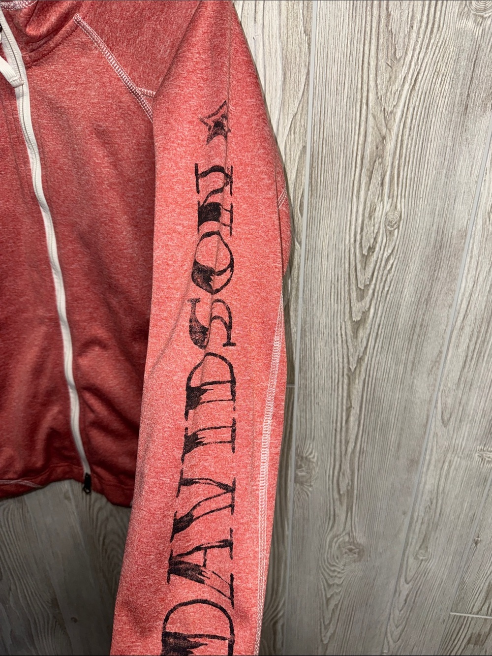 Harley‑Davidson Heathered Coral Full‑Zip Hooded Jacket - Picture 2 of 8